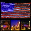 American Flag 390 LED String Lights Large USA Flag Outdoor Lights Waterproof Hanging Ornaments for Independence Day, Festival Decoration