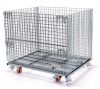 Foldable collapsible stackable wire mesh container Storage Logistic Transportation Cage Box Stillage customized Top Cover, Interlayer, Casters, Brackets, Tractor, Pallet Base