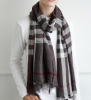 Wool woven check plaid scarves and shawls