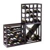 High quality wooden modular wood wine display rack for red wine store