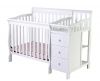 No. 1235 ASTM listed North American style 4 in 1 pine wood solid wood Baby crib with drawer &amp; changing table 51x27''