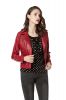 Faux Leather Pu Jacket for Women , Slim Tailoring Short Moto Biker Jackets , Zip Up Long Sleeve Winter Coat