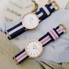  Girls'Watches, Students' Clean and Fresh Fashion, Korean Edition, Simple Retro-English Canvas Belt