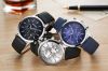 Business Fashion Waterproof Watches Belt Quartz Belt Calendar Six-pin Watch Disk Men's Watch