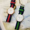  Girls'Watches, Students' Clean and Fresh Fashion, Korean Edition, Simple Retro-English Canvas Belt
