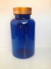 Blue Plastic Bottle with golden/silver Cover Caps capsule bottle/ Pill Bottle