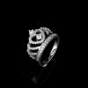 Platinum Plated Zircon Crown Engagement Band Rings Wedding Gift for Women