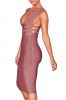 Deep Plunge Slim Fit Bandage Bodycon Midi Dress