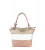 Customize Casual Mixed Color Handbag PU Leather Tote Bag with Python handle For Women Ladies
