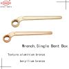 Safety sparkless explosion-proof tool explosion-proof bent handle single head spanner is made of aluminum bronze and beryllium bronze