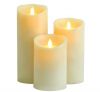 Battery Moving Flame Led Pillar Candles With Timer