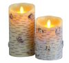 2-Key Remote Battery Operated Pillar Real Wax Scented Dancing Flame Simulation Led Artificial Tree Candle
