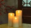 Battery Moving Flame Led Pillar Candles With Timer