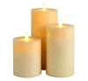 Flat Top Electric Moving Wick Flameless Paraffin Wax Led Candle Light With Remote Control For Table Decoration