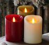 Ivory Colorful Real Wax Led Candle Motion Flame Battery Operated Candle