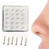 100% 925 Sterling silver 1.5 mm ball nose Stud pin Classic nostril piercing jewelry 20pcs/pack