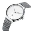 New Design Ultra-thin Movement Stainless Steel Quartz Watch with Mesh Straps 5 ATM Water Proof for Women