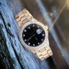 18K Luxury Golden Business Men Watches Sapphire Glass Fashion Diamonds Watch With CNC Czech Diamond