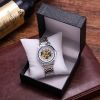 New skeleton watch fashion stainless steel mechanical watch alloy watches