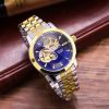 Custom Solid Stainless Steel Skeleton Mechanical Watch China Manufacture