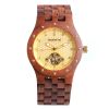 Custom logo OEM wholesale luxury diamond mens Bewell branded automatic mechanical waterproof wood bamboo quartz wrist watch