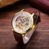 Fashion gold wrist watch automatic mechanical movement men's watch