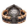 Handmade wood&stainless steel mechanical skeleton automatic watch for men 