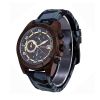 Military Sport Watch Mens Silicone Leather Chronograph Quartz wooden watches