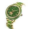 OEM luxury automatic mechanical jade watches with CZ stones for men and women