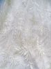 White lace fabric/newest design lace with beaded for wedding gowns