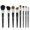 Factory Supplier Customized 8pcs High Quality Cool Black Makeup Brush set OEM Custom LOGO