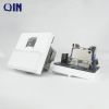 76566 8P8C FTP Modular Jack with 45*45mm Faceplate Goldplated Toolless French type RJ45 Cat6 FTP Keystone Jack