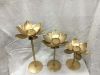 Metal Decor lotus flower candle stand 3 set