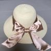 wholeseller fashion lady straw sun hats with silk bowknot, trend women floppy beach hat, elegant paper hat, recycle customized fashion accessories