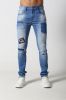 Men's Skinny jeans with distressed and patches