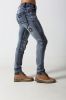 Men's Skinny biker jeans with zipper and patches