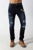 Men's Skinny Slim jeans with distressed and patches