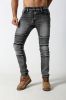 Men's black skinny biker denim jogger