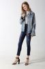 Woman's stretch denim jacket with embroidery and sparling