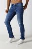 Men's Straight slim denim jeans with rips and distressed