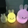 Night Light Silicone Rabbit Remote Control And Sensor Touch Changing Color Night Lamp 