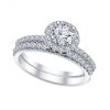 Solid 925 sterling silver round cut white simulated diamond latest bridal ring set wedding engagement bridal ring