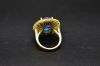 18k elegant blue glass-stone ring