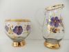 Glass Jug and Bowl with Gold Rim