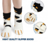 Women Girls Fuzzy Winter Warm Christmas Indoors Slipper Socks Cute Cat Claw Soft Home Sleeping Socks