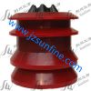 PDC serration non-rotating cementing plug