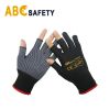 ABC SAFETY 13G polyester half fingers working knitted with mini PVC dot work safety glove