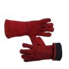 DDSAFETY Exporting 77+countries Heavy Duty Welders Welding Gauntlets Gloves Red Heat Resistant Safety Used for Welding, Fireplace, Oven, Woodburner, Stoves, BBQ