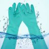 DDSAFETY China factory ODM 45CM forearm protection Unsupported Green Nitrile Chemical Resistant GAUNTLET Textured palm for enhanced grip GLOVES LARGE