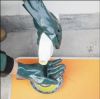 DDsafety CE/ISO standards,35cm Dark green Smooth Fully Dipped PVC Gloves Chemical Resistant Cheap Industrial polyester/cotton Lined